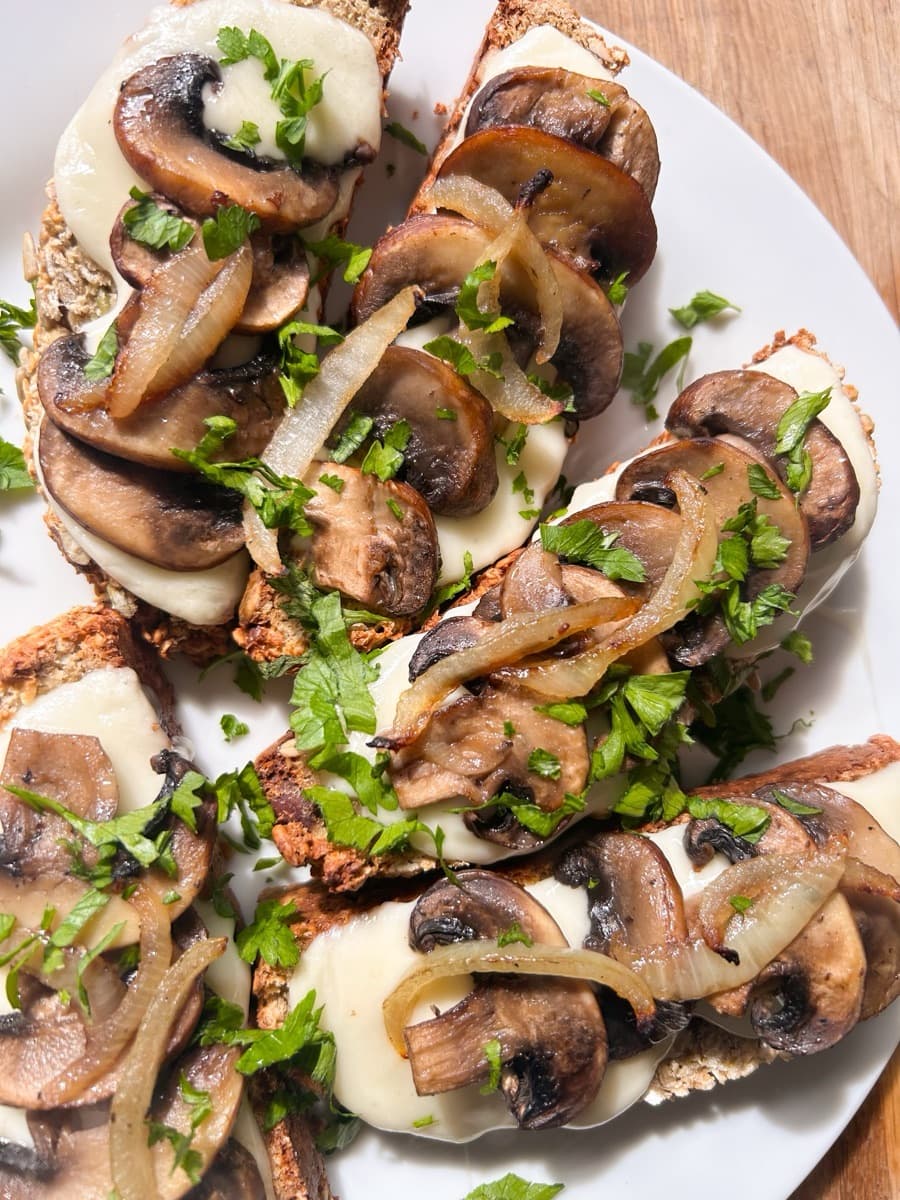 Mushroom Bruschetta on Oat Bread